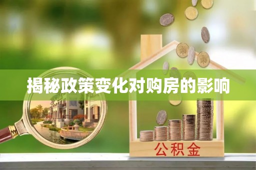文山揭秘政策变化对购房的影响