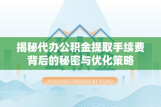 文山揭秘代办公积金提取手续费背后的秘密与优化策略